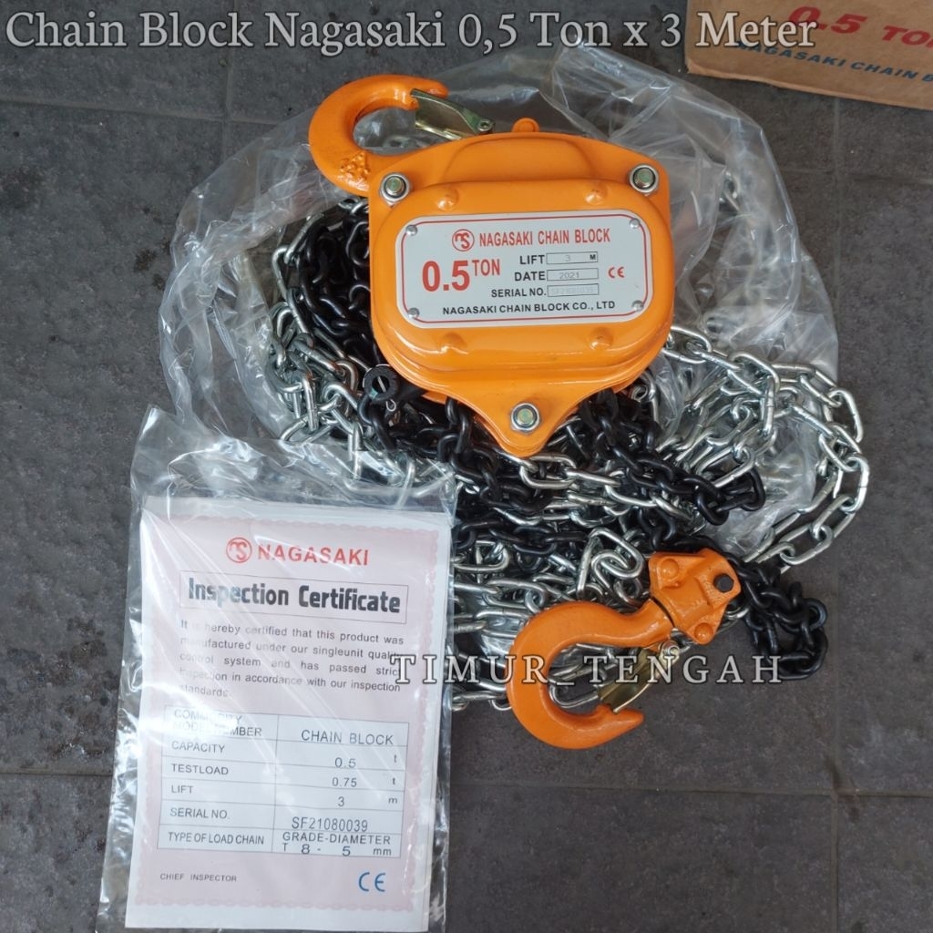 Jual Chain Block 0,5 Ton x 3 Meter Nagasaki Takel / Katrol Manual 1/2 ...