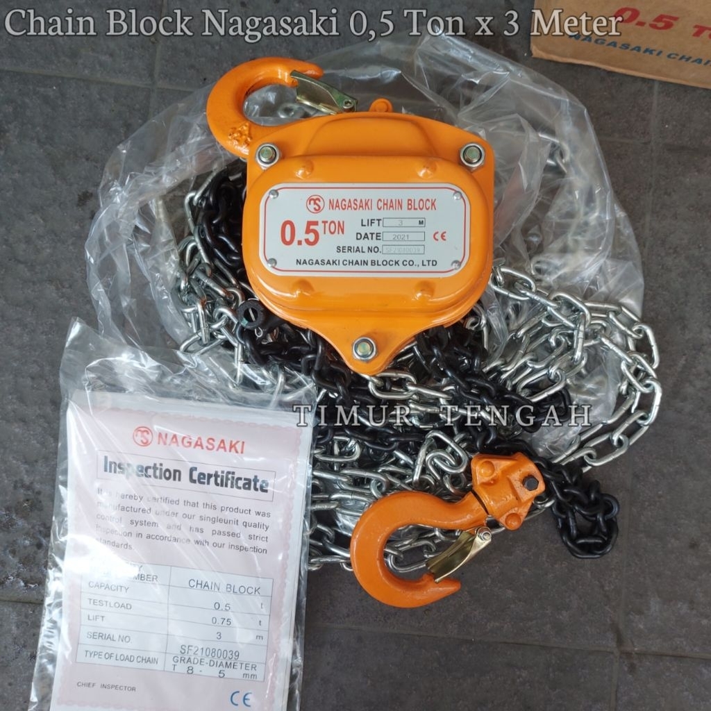 Jual Chain Block 0,5 Ton x 3 Meter Nagasaki Takel / Katrol Manual 1/2 ...