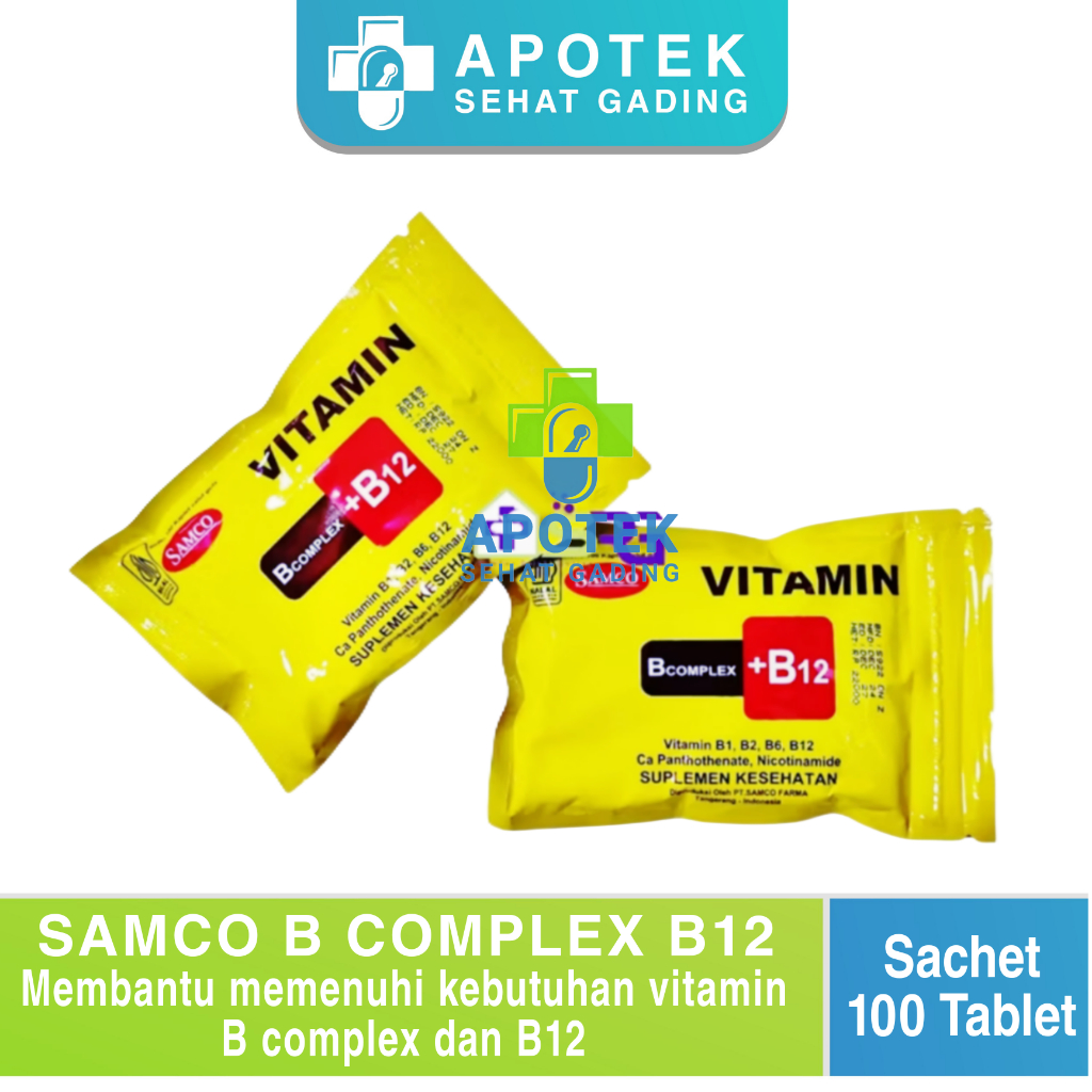 Jual VITAMIN B COMPLEX SAMCO SACHET Vitamin B Complex + B12 isi 100 ...