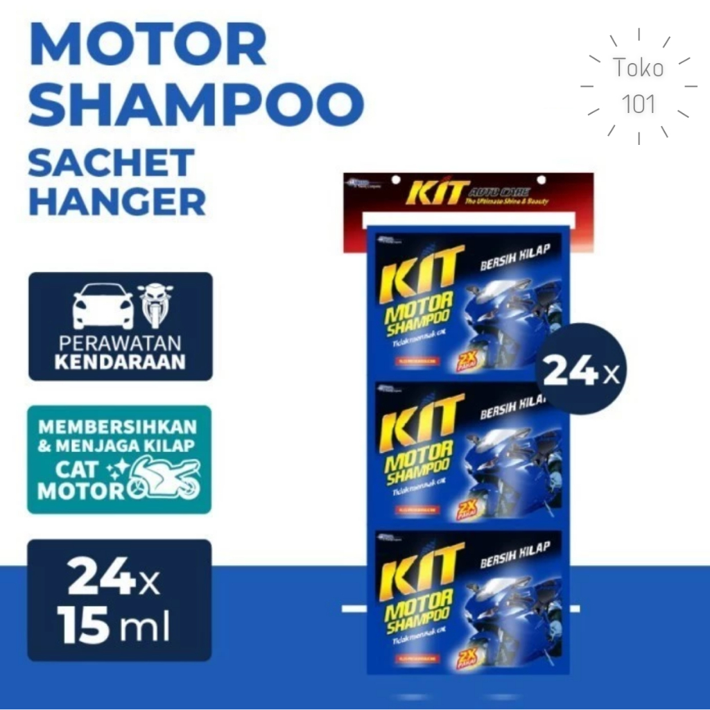 Jual KIT Motor Shampoo Cuci Kendaraan Sachet 15 ml x 24 Hanger Pack ...