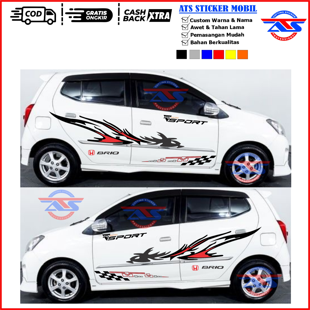 Jual Stiker mobil HONDA ALL NEW BRIO stiker mobil brio sticker brio ...