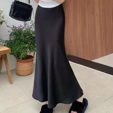 Rok Satin A Line Rok Satin Reine V2 90CM 100CM Satin Long Skirt Rok Satin Panjang S Sampai 3XL