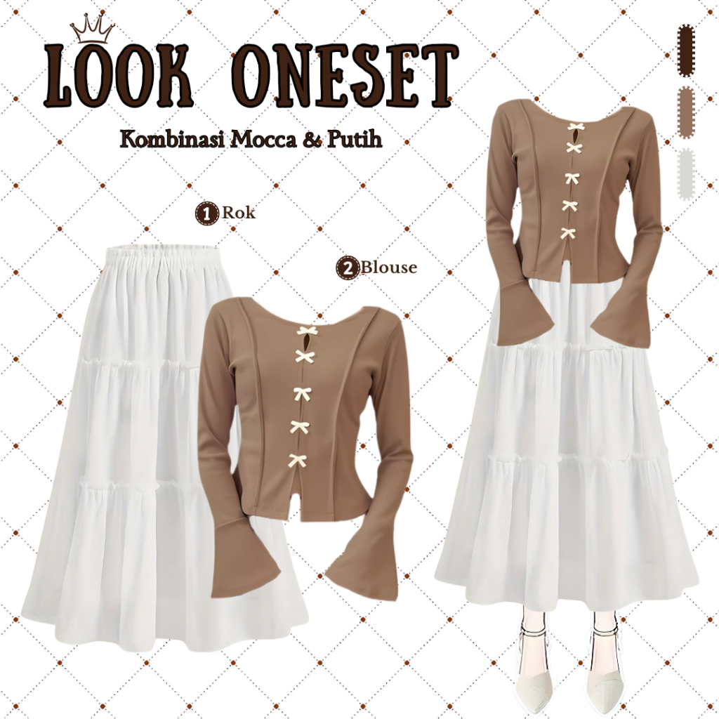 Jual Oneset Hijab 2in1 Korean Style Kekinian – Blouse Leora Knit Mocca ...