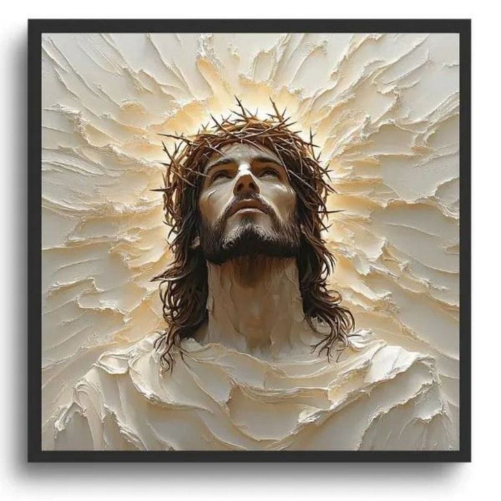 Jual lukisan wayah yesus bertekstur timbul tebal 80x80cm | Shopee Indonesia