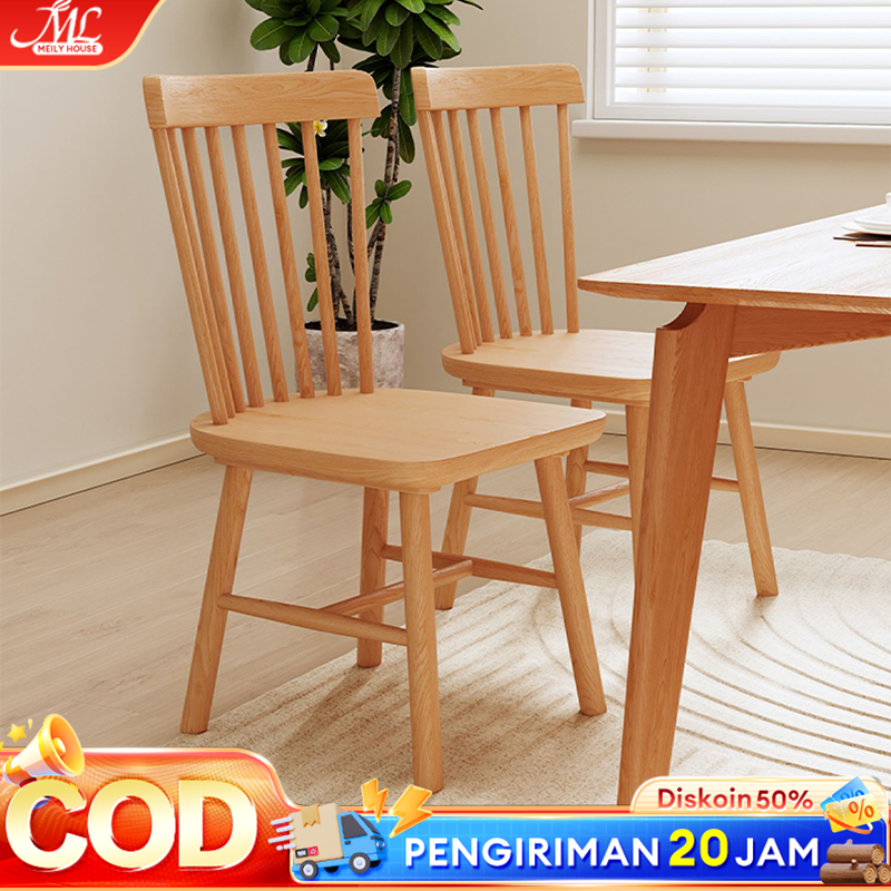 Kursi Makan Kayu Kursi Makan Kursi Makan Kayu Solid Kursi Kayu Karet Kursi  Cafe Ruang Tamu 100% Kayu
