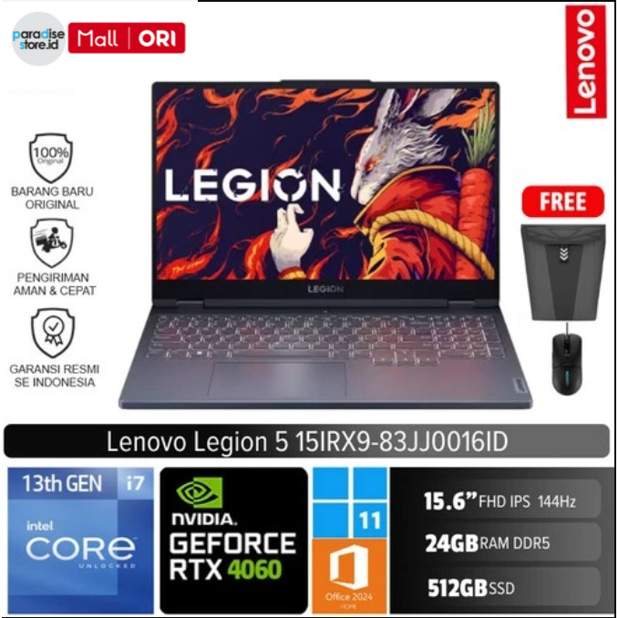 Jual Lenovo Legion 5 16ID/Intel Core i7-13650HX/24GB/512GB SSD/RTX4060 ...