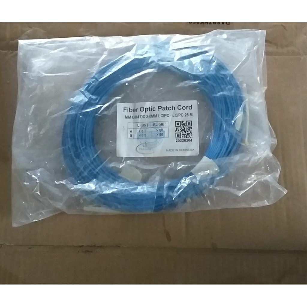 Jual KABEL FIBER OPTIC PATH CORD ~ MM OM4 DX 2,0MM LC/PC - LC/PC 25M ...