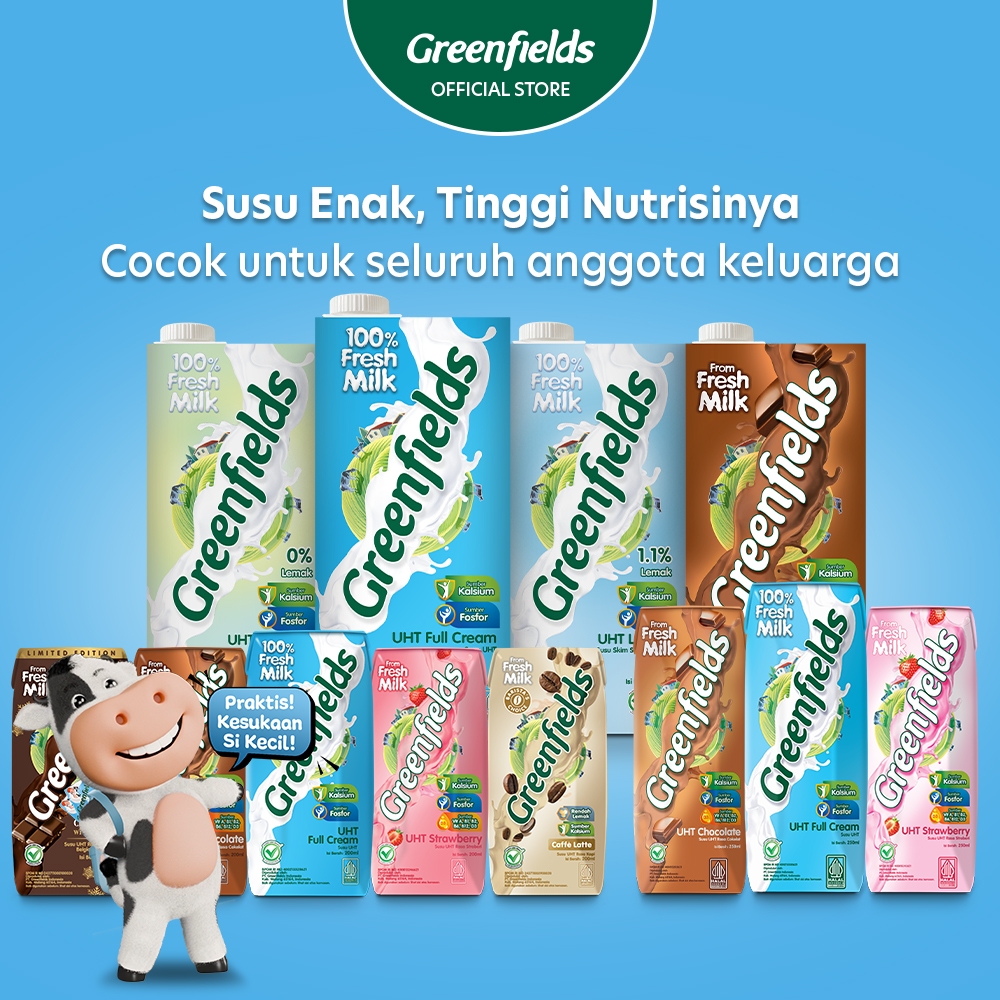 Jual [LEBIH HEMAT] Susu Greenfields UHT Full Cream 200ml x 1 Karton ...