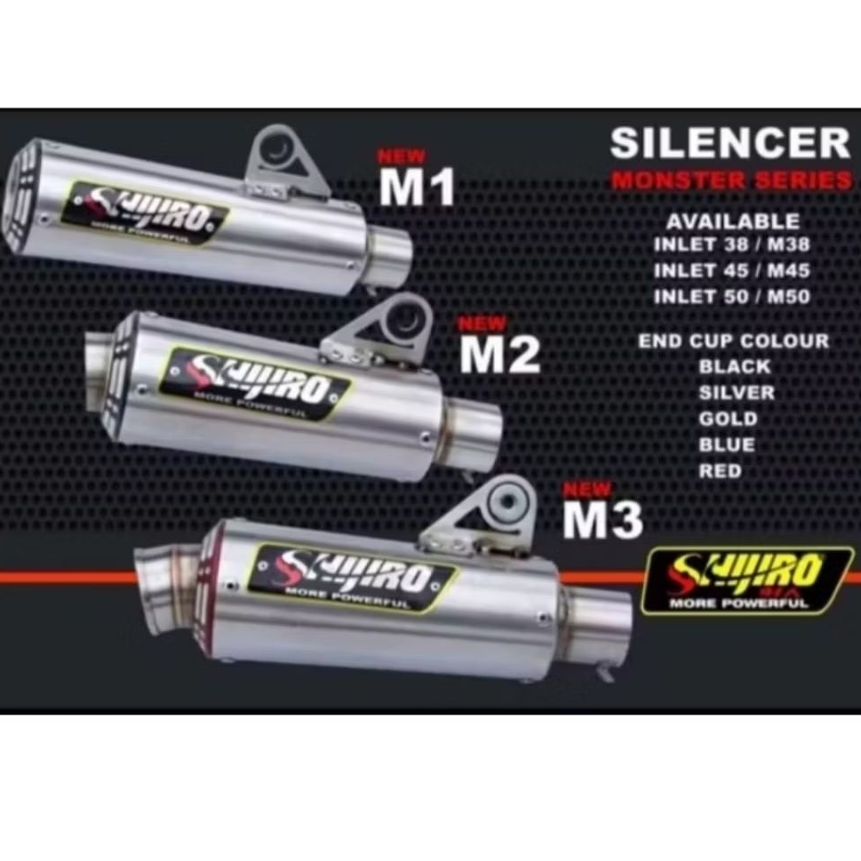 Jual Silencer Only Shijiro Racing type M1, M2, M3, inlet 38 mm, 45 mm ...
