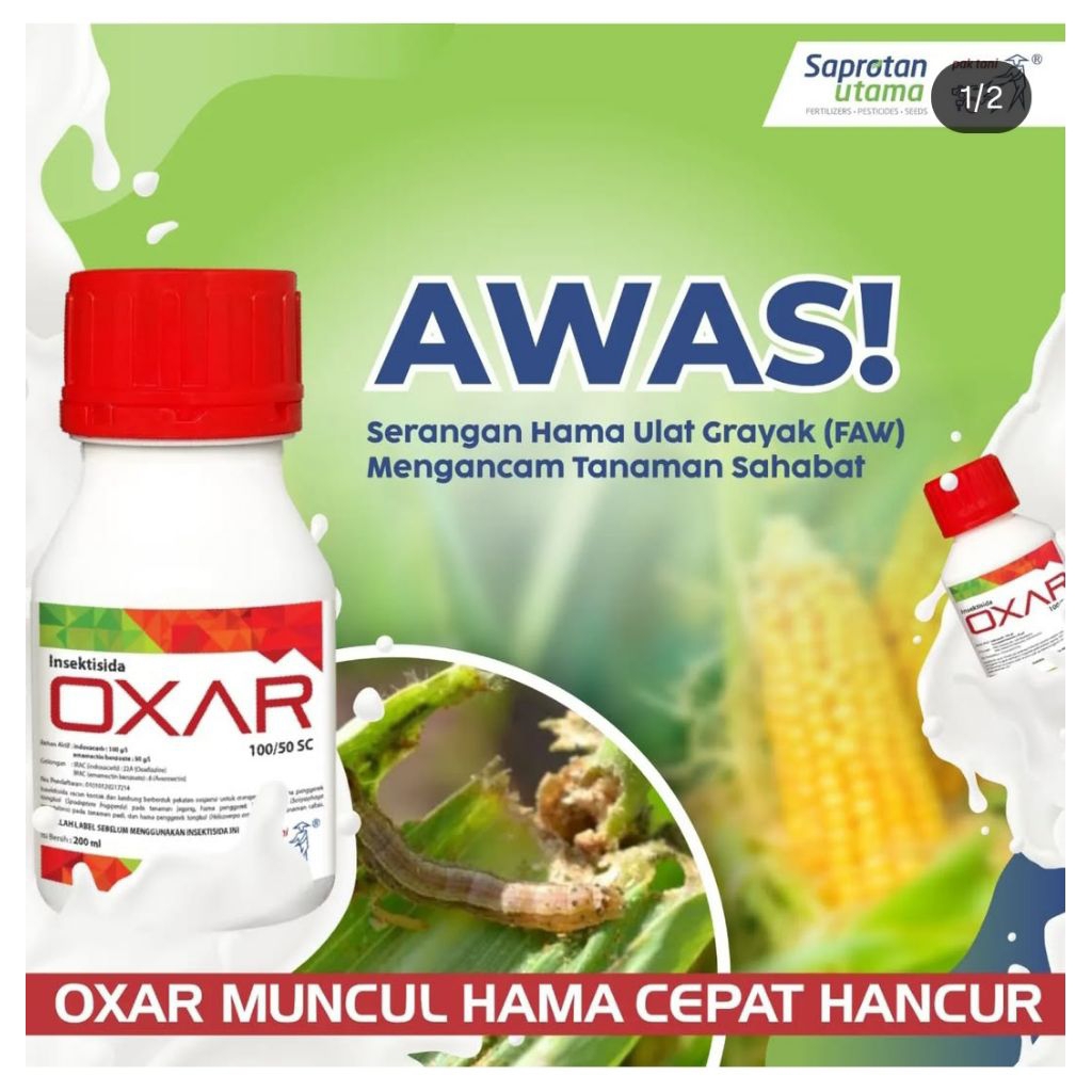 Jual Insektisida OXAR 100/50 SC Pak Tani 80 CC ORIGINAL PENGENDALI ULAT ...