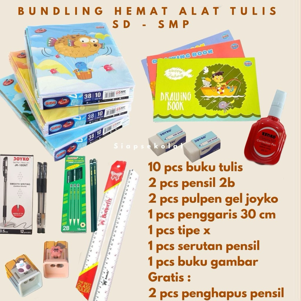Jual Paket Lengkap Alat Tulis Sekolah SD SMP Siap Pakai Shopee 