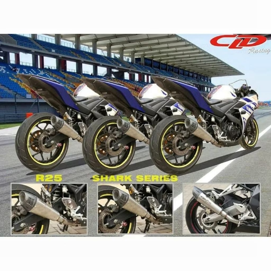 Jual Knalpot Racing CLD Yamaha R25 / MT25 type Shark Series, Monster X ...