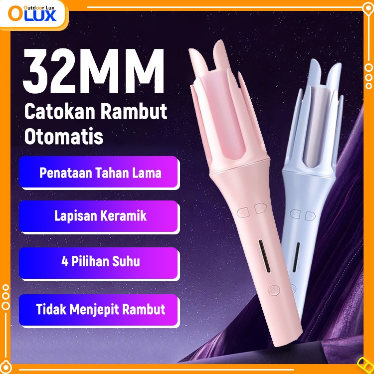 Jual OLUX Alat Pengeriting Rambut Otomatis Untuk Rambut Halus Tanpa