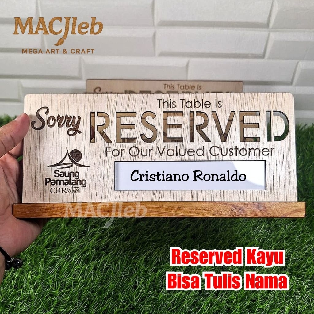 Jual Papan Meja Reserved Kayu / Wooden Reserve Table Sign / Tanda ...