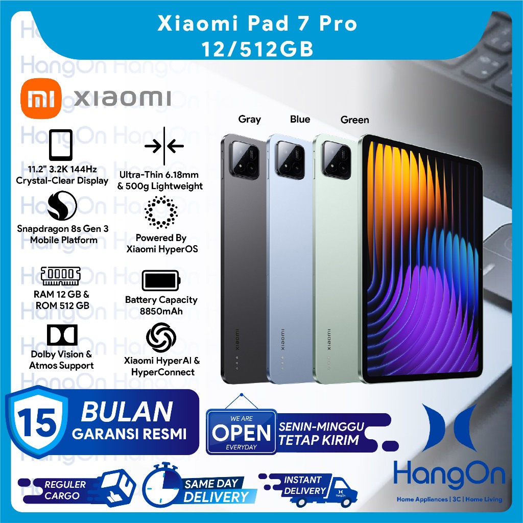 Tablette Xiaomi Pad 7 Pro 11.2" 3.2K - Snapdragon 8s Gen 3, 12Go RAM, 512Go, 4 Haut-parleurs, WiFi 7, 8850 MAh - 8