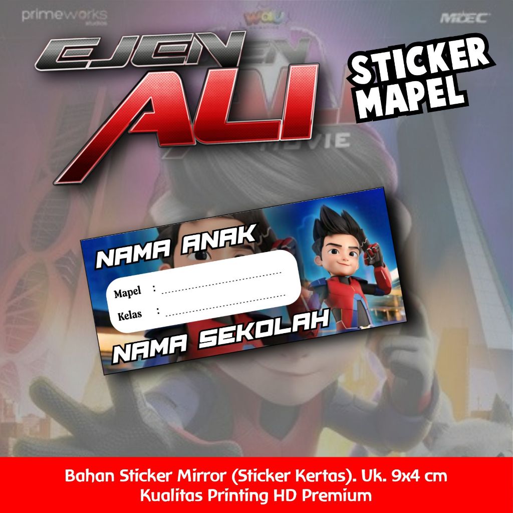 Jual STICKER NAMA MAPEL SEKOLAH 35 PCS KARAKTER EJEN ALI GHAZALI 2025 ...