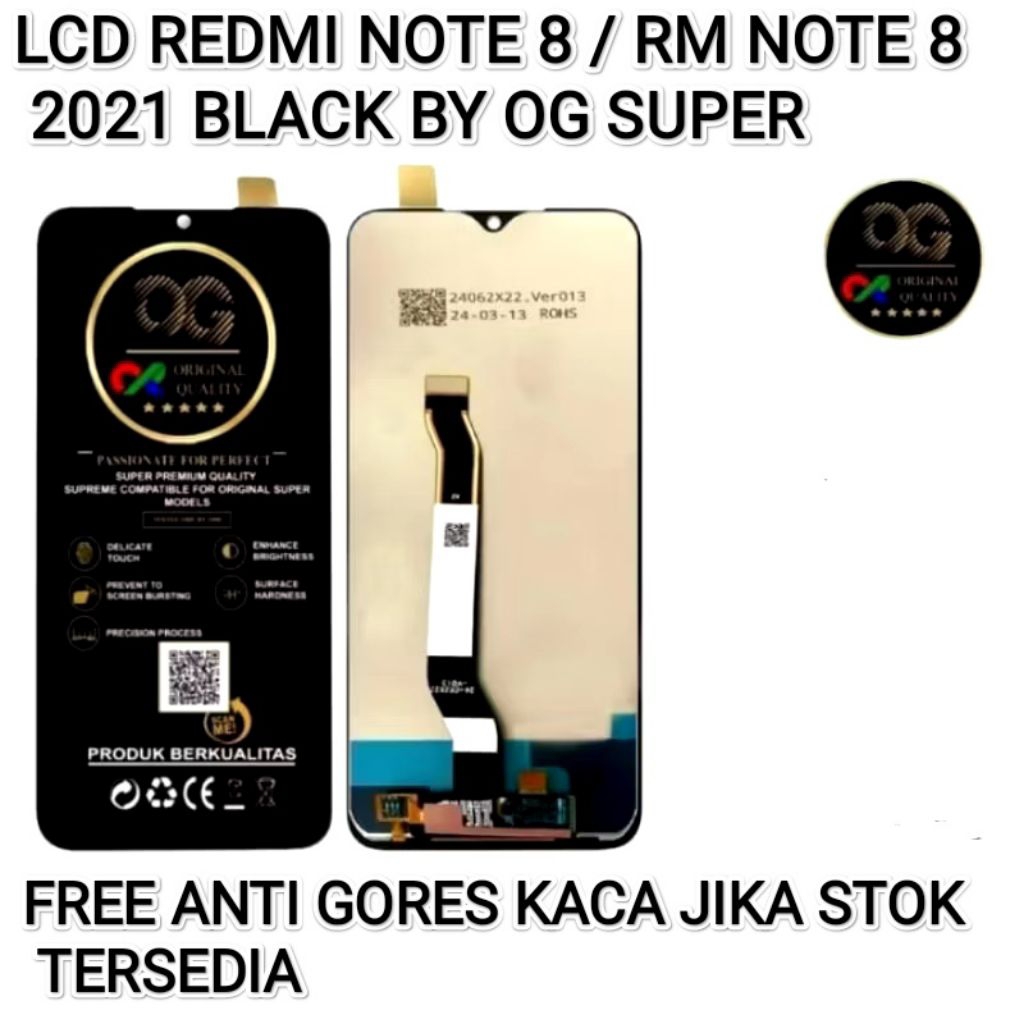 Jual LCD REDMI NOTE 8 / RM NOTE 8 2021 BLACK BY OG SUPER ORIGINAL ...