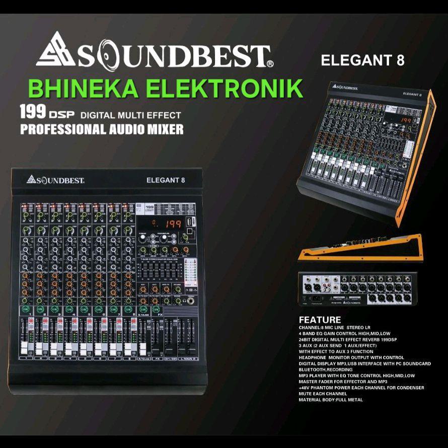 Jual mixer soundbest Elegant 8 original bluetooth usb 8 channel ...