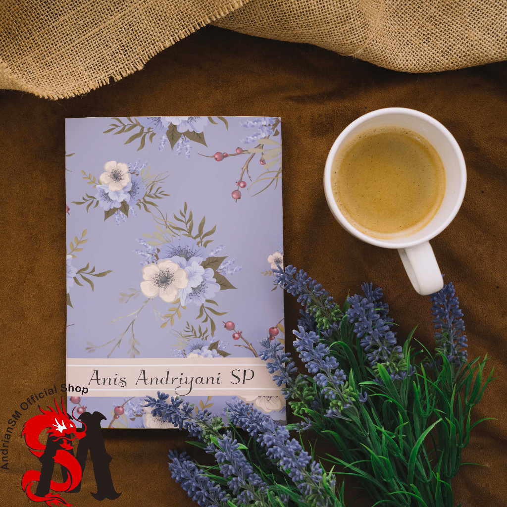 Jual Notebook Custom Nama buku tulis Catatan A5 Hard Cover Motif Bunga ...