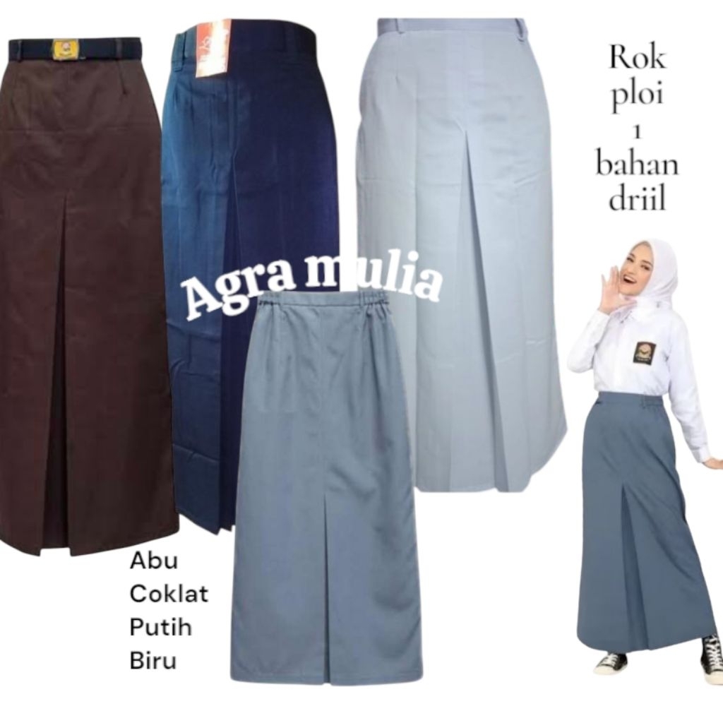 Jual seragam sekolah rok panjang rok span ploi 1 SMP & SMA Panjang ...
