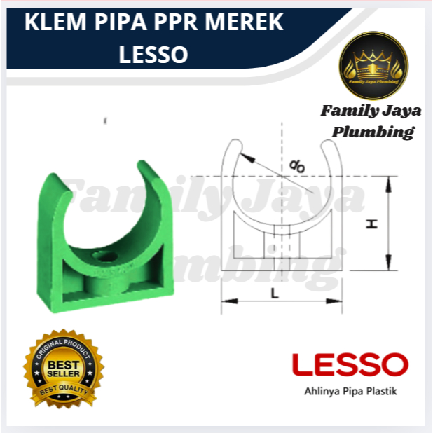 Jual Klem Pipa PPR Merek Lesso ukuran 20mm 1/2