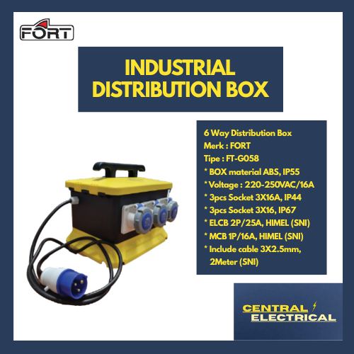 Jual FORT 6 Way Industrial Distribution Box merk FORT tipe FT-G058 ...