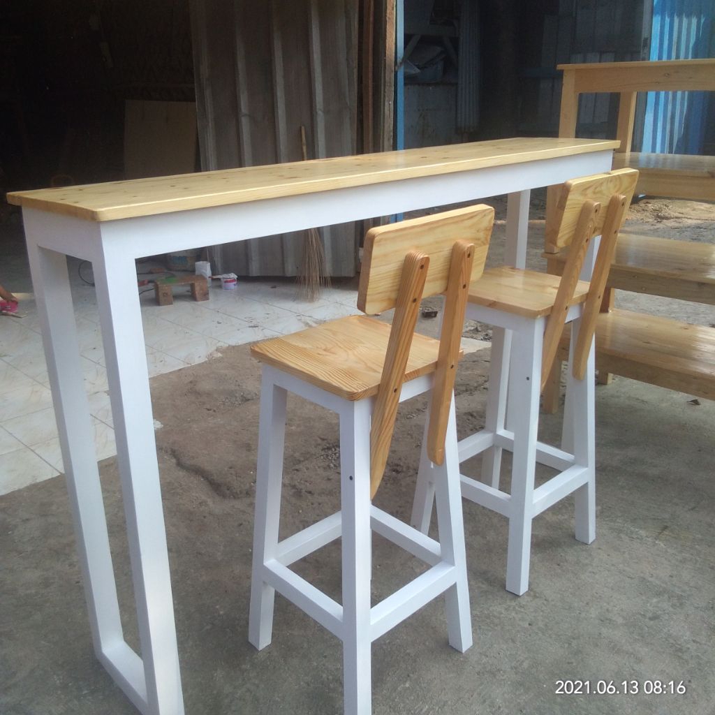 Jual 1set meja bar cafe/resto kayu jati belanda(1meja+2kursi) | Shopee ...