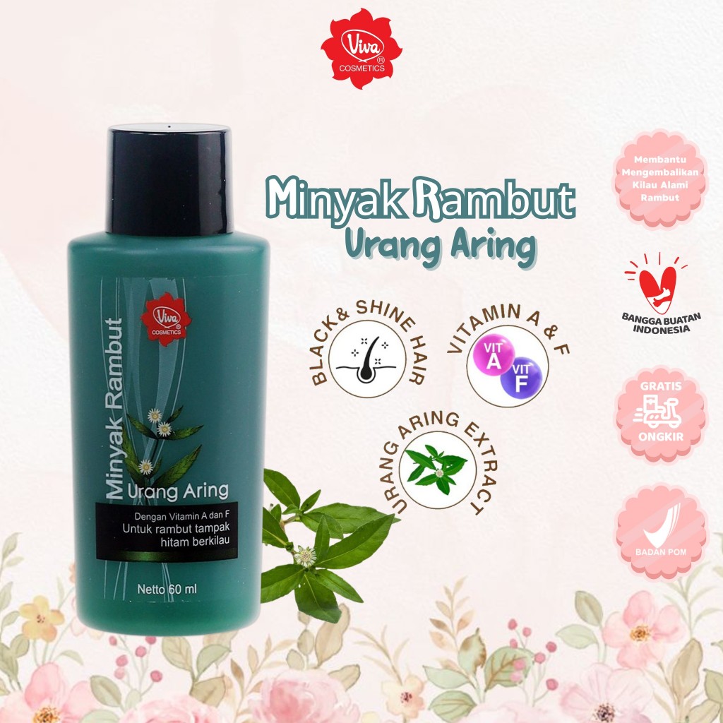 Jual VIVA Minyak Rambut Urang Aring for Black Shine Hair with Vit A & F ...