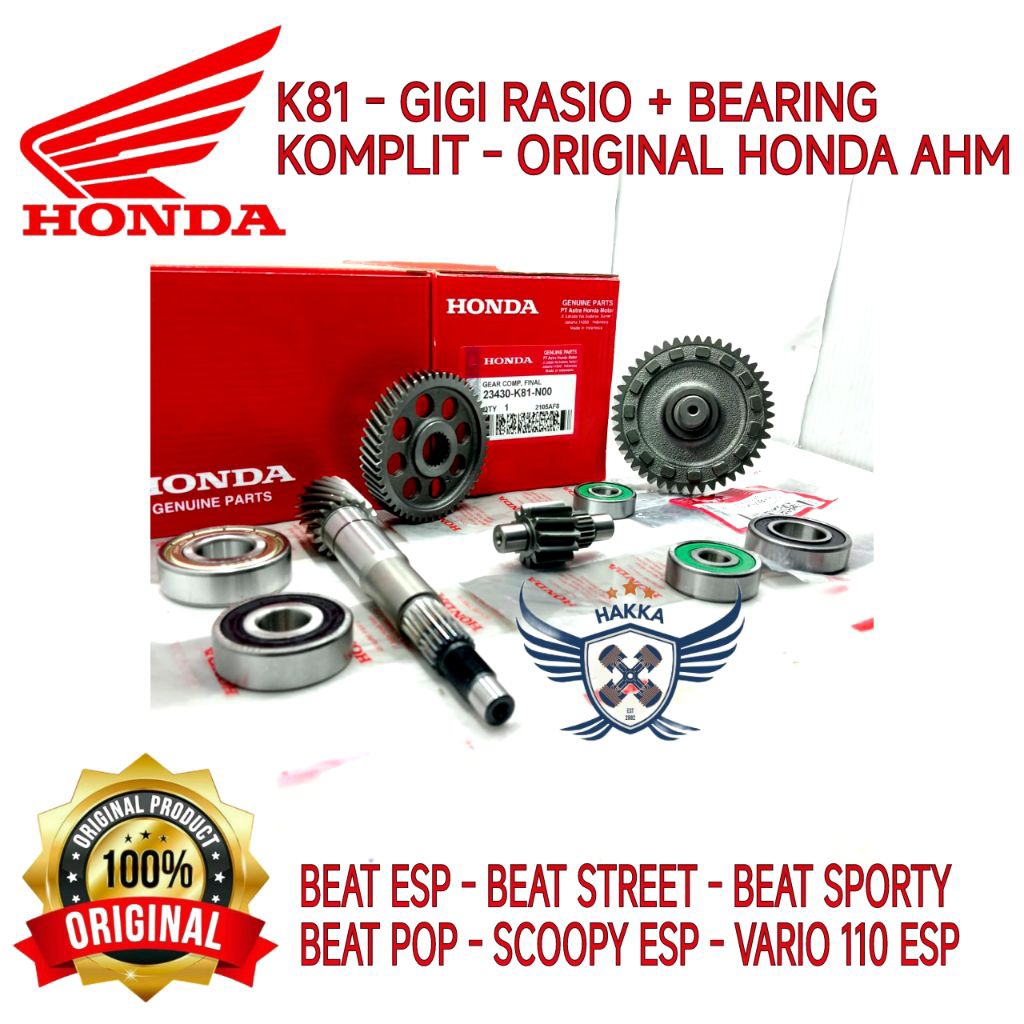 Jual K81 ORIGINAL GIGI RASIO + BEARING KOMPLIT HONDA BEAT ESP, GIGI ...