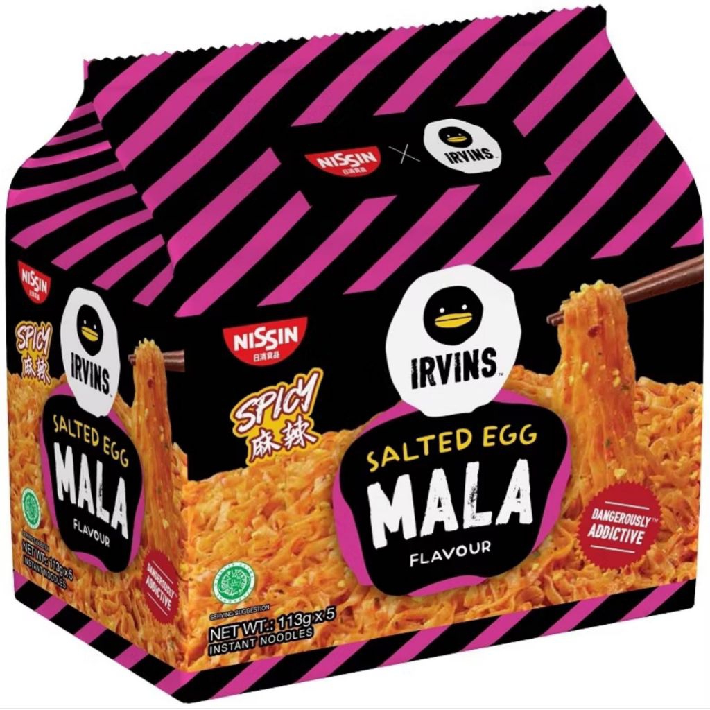Jual NISSIN X IRVIN INSTAN NOODLES SALTED EGG MALA FLAVOR 113G | Shopee ...