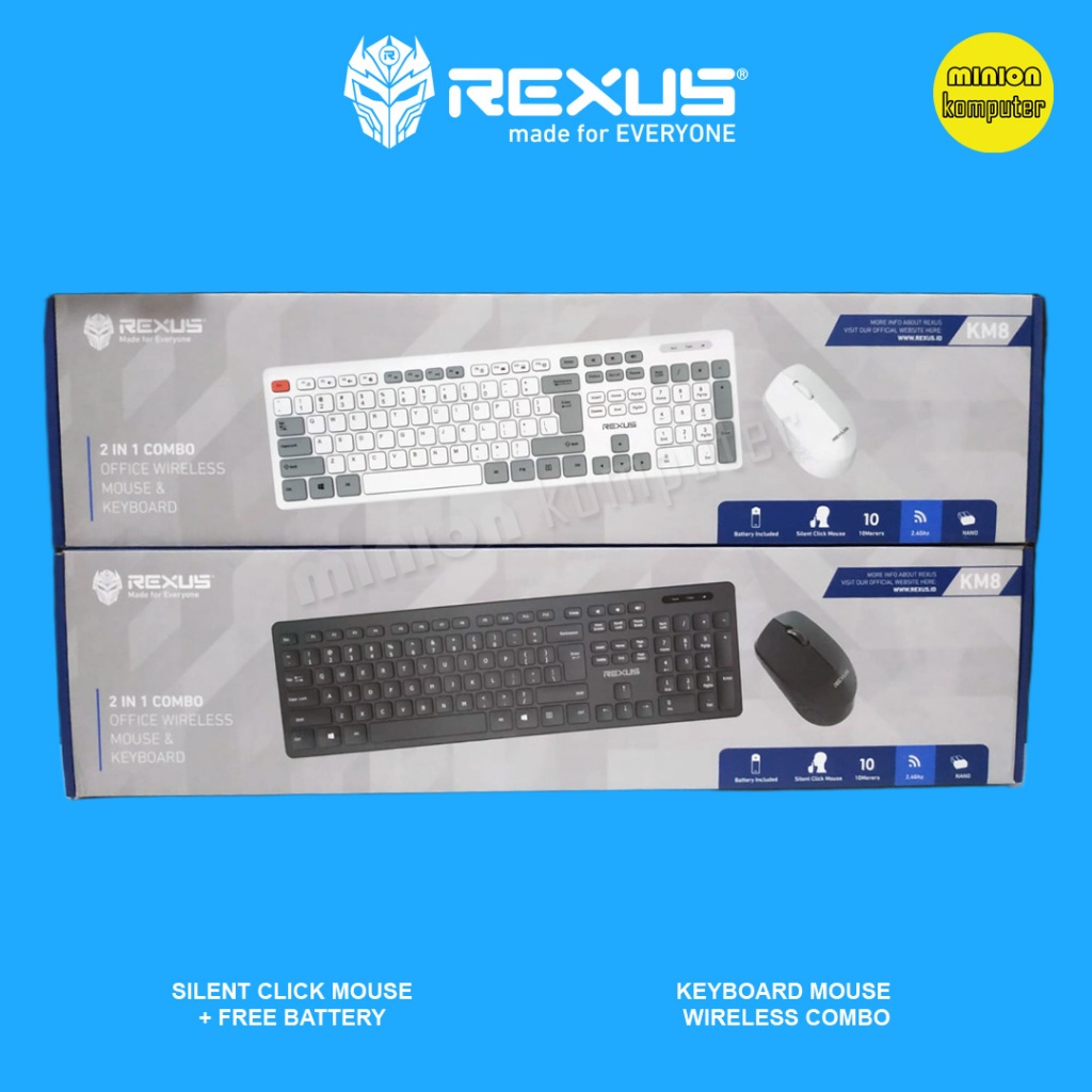 Jual Rexus KM8 Combo Keyboard & Mouse Wireless | Shopee Indonesia