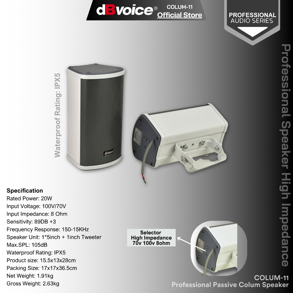 Jual Professional Passive Colum Speaker 5inch with Twetter 1inch ...