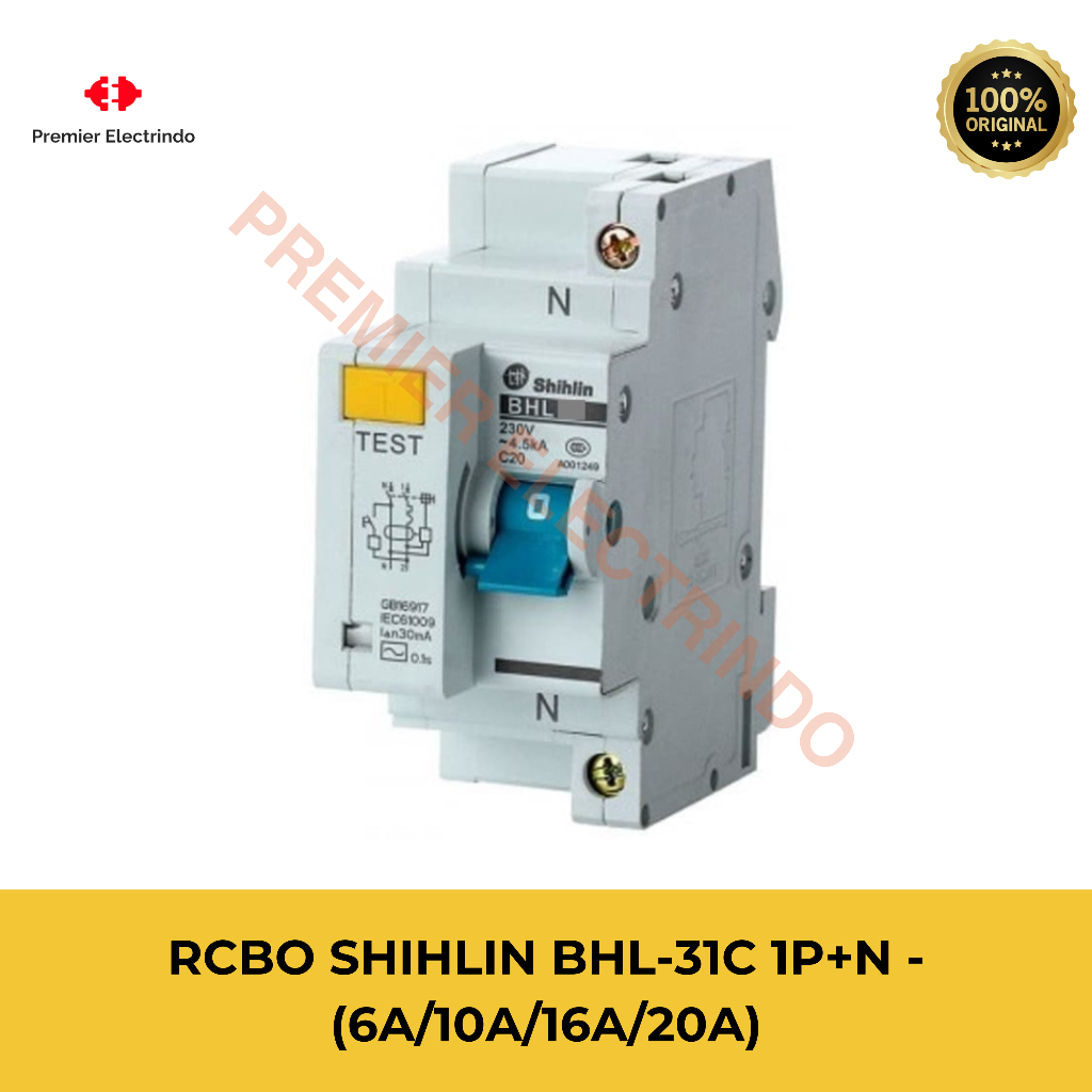 Jual RCBO SHIHLIN BHL-31C 1P+N MCB + ELCB 6KA 30mA ( 6A / 10A / 16A ...