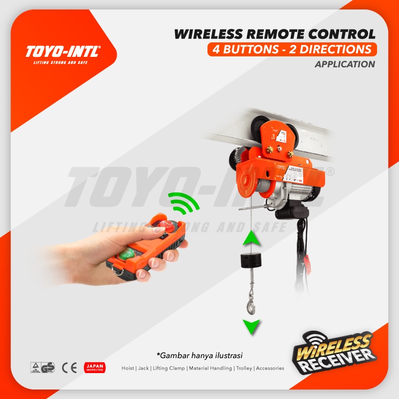 Jual TOYO Wireless Remote Control Mini Hoist 220V 4 Button 2 Direction ...