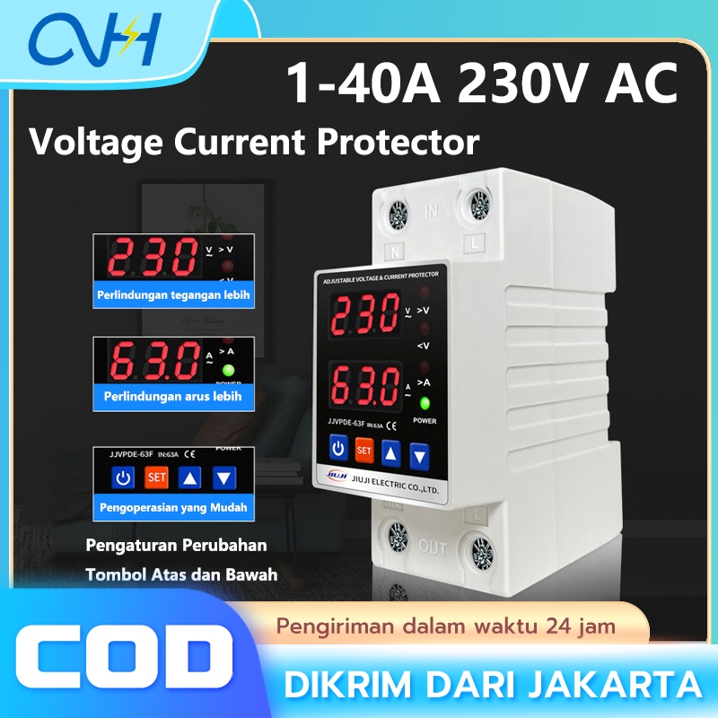 Jual 40A 230V 50Hz,Adjustable digital Over Under Voltage Relay Surge ...