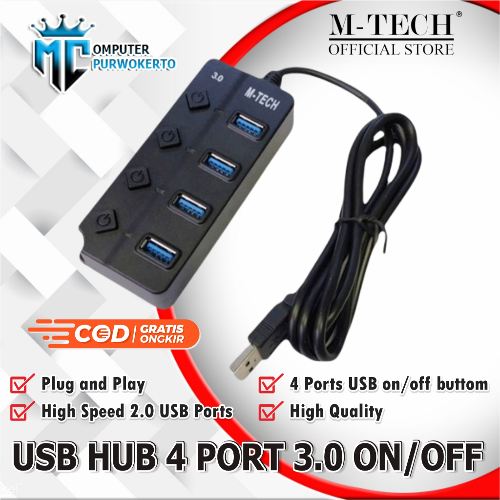 Jual Usb Hub 3.0 4 Port M Tech | Shopee Indonesia