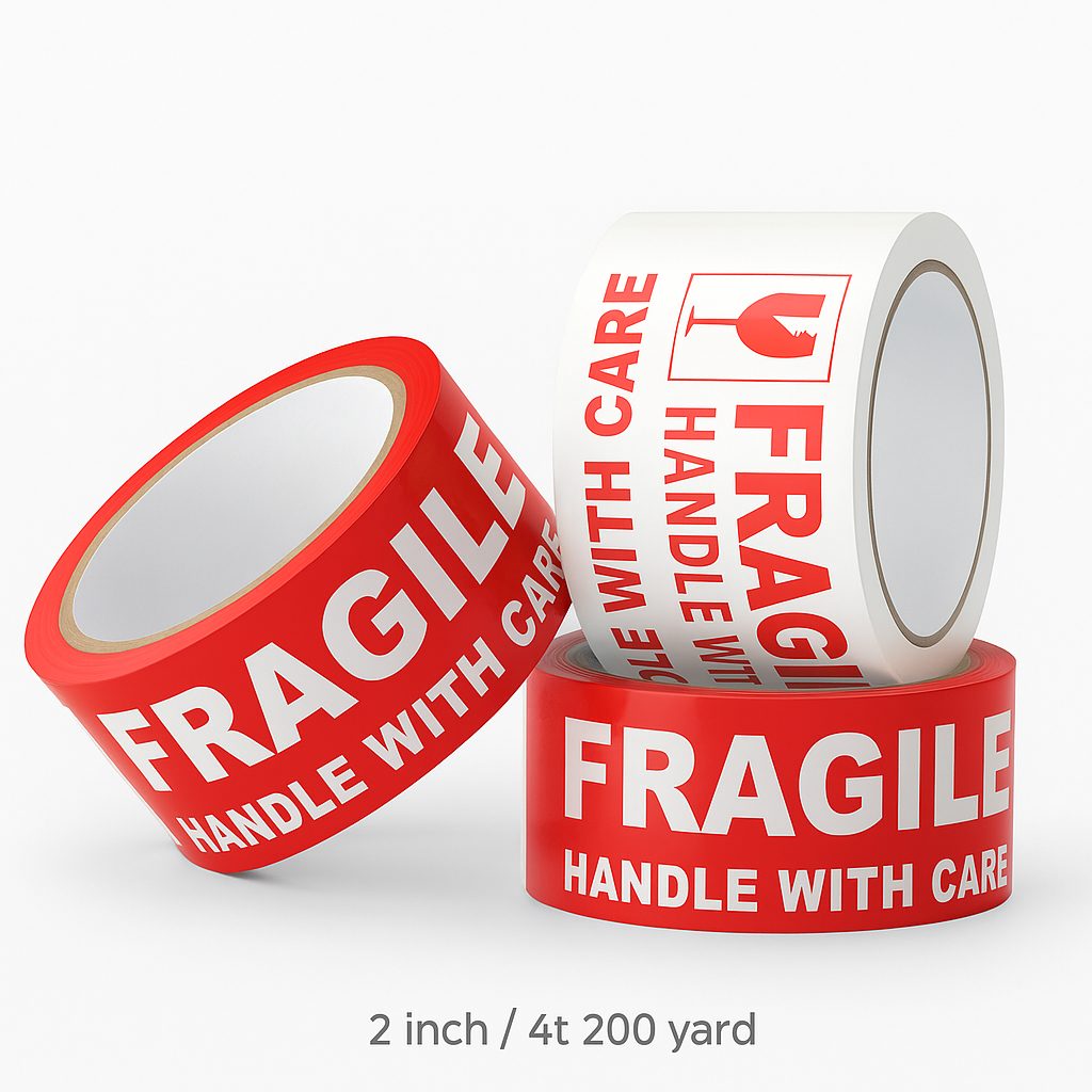 Jual [TERMURAH] Lakban Fragile 2 Inch 48 mm x 200 Yard | Fragile Merah ...