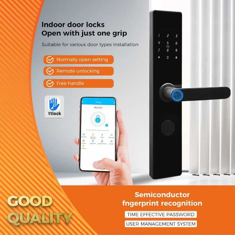 Jual Smart Door Lock TT Lock App Fingerprint Password Card | Shopee ...