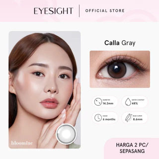EYESIGHT LENSES Softlens Bloominc Calla Gray | Softlens Korea Premium 14.2mm Warna Abu Natural, Cocok Untuk Daily,  Bisa Normal Dan Minus (2pcs/sepasang)