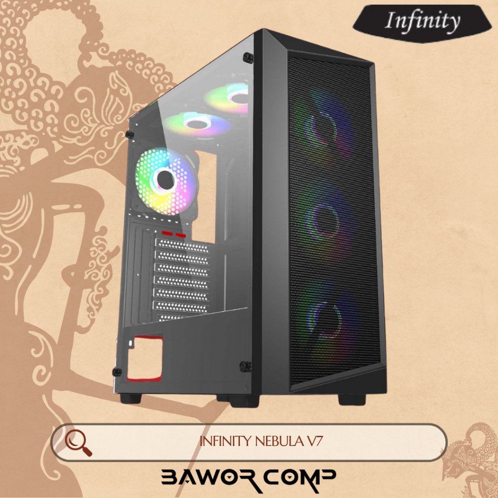 Jual Casing Infinity Nebula V7 Black Include 3 Fan RGB - Case CPU PC ...