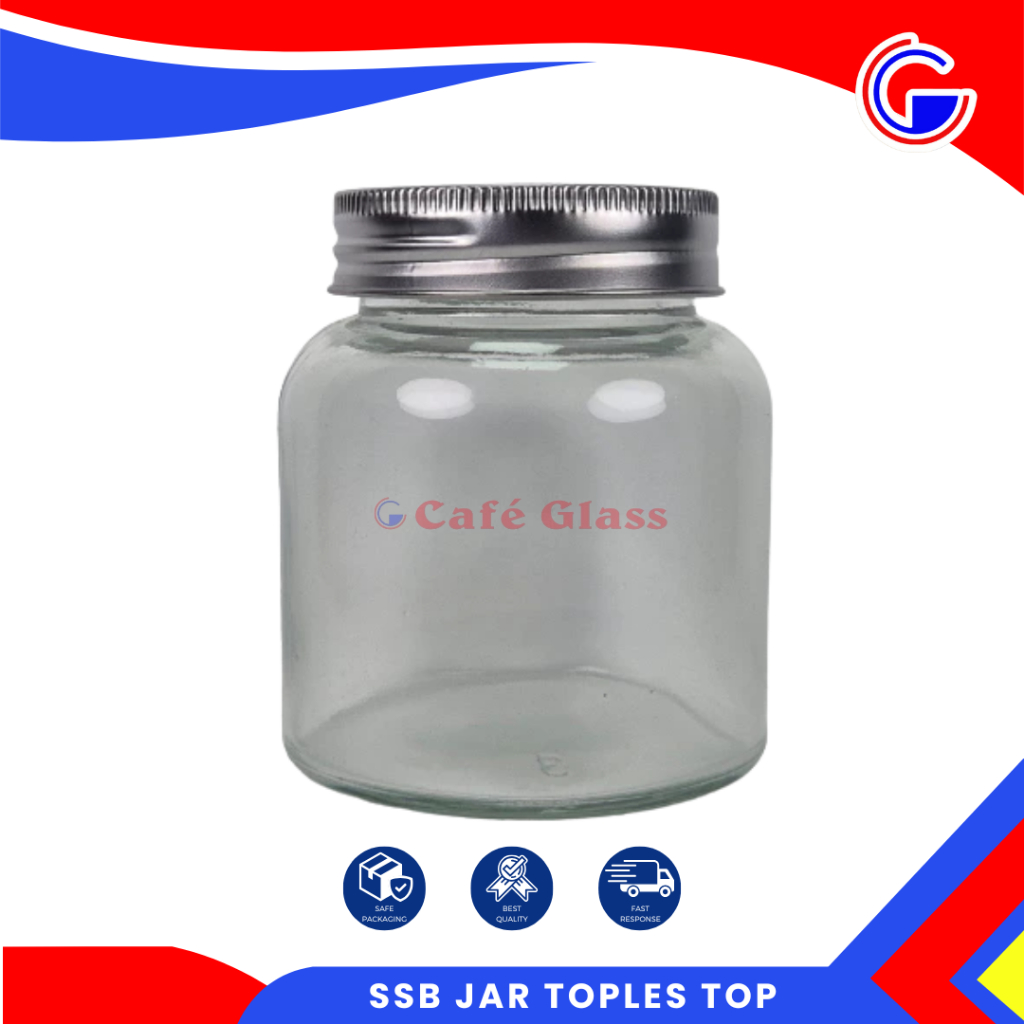 Toples Kaca Bening Dengan Tutup Ulir - Ssb Jar Toples Top - Toples Serbaguna Food Grade
