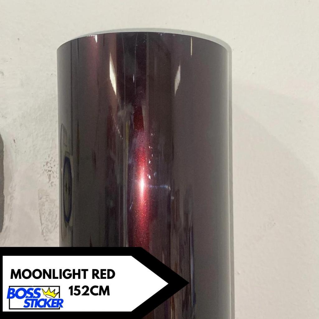 Jual [ PER METER ] Sticker Moonlight Red Lebar 152cm / Skotlet Hitam ...