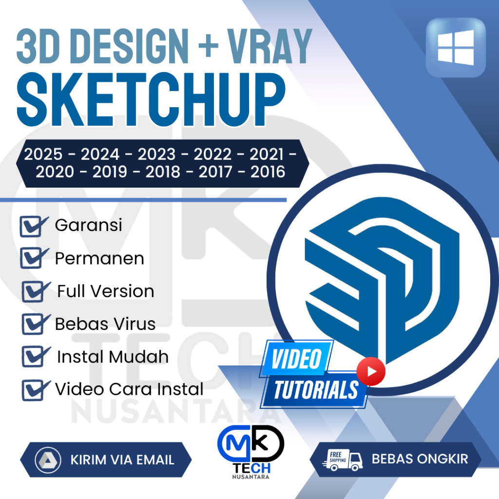 Jual SketchUp Full Version Permanen 2025 2024 2023 2022 2021 2020 2019 ...