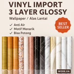 Vinyl Import 3 Lapis Lebar 1,5 Meter - Lebih Mengkilap, Tebal, Antiair, Karpet Lantai Serbaguna