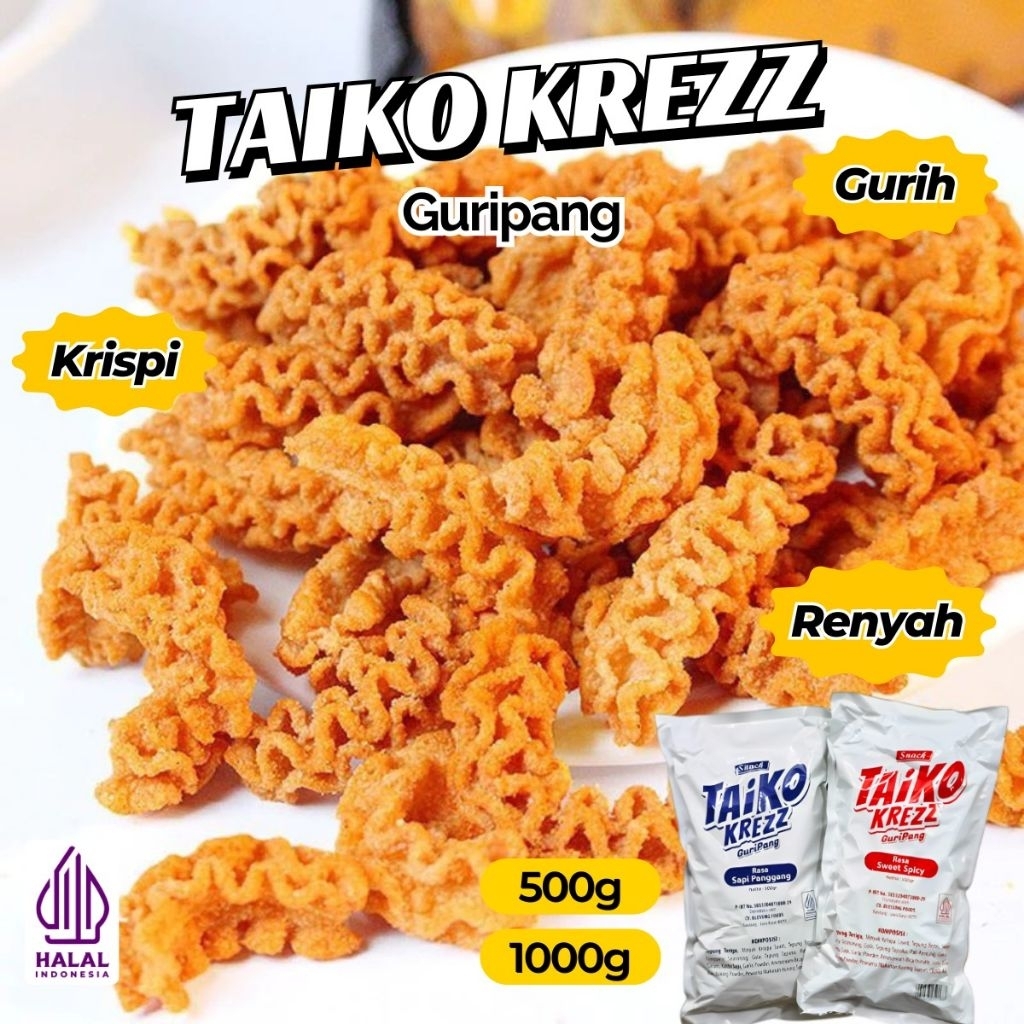 Jual COD Snack Taiko Krezz Guripang 500G/Halal. Camilan/Makanan kembung ...