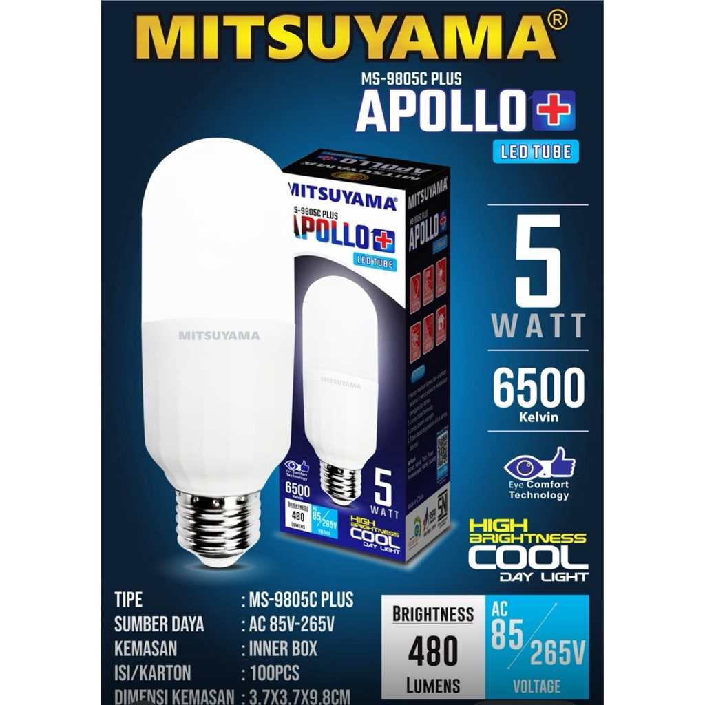 Jual Bohlam Unik-Bohlam Lampu LED Tube Apollo Plus Mitsuyama 5W 10W 15W ...