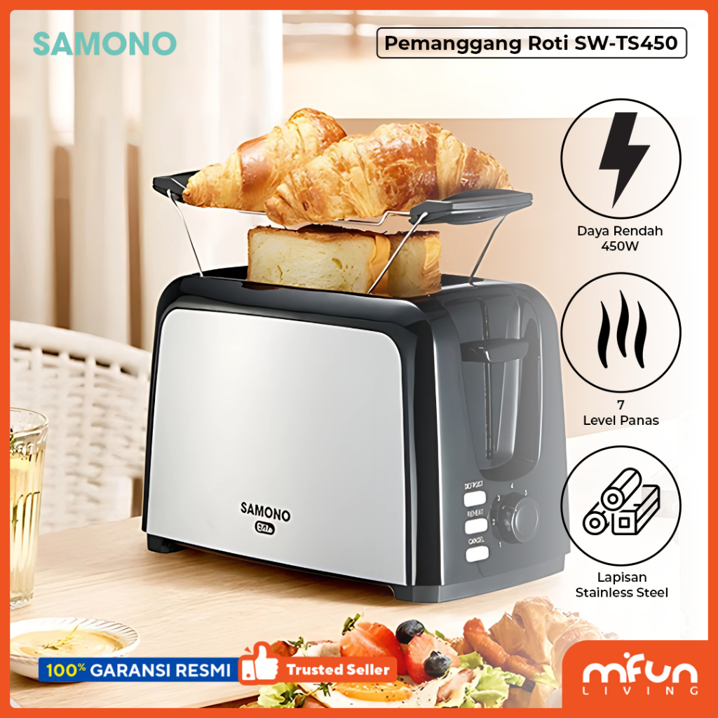 Jual SAMONO Toaster Pemanggang Roti 450 Watt 7 Level Pemanas Dengan Rak ...