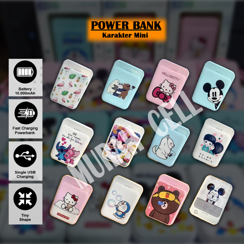 Jual PB Powerbank karakter mini power bank Kartun Lucu 10000 mAh ...