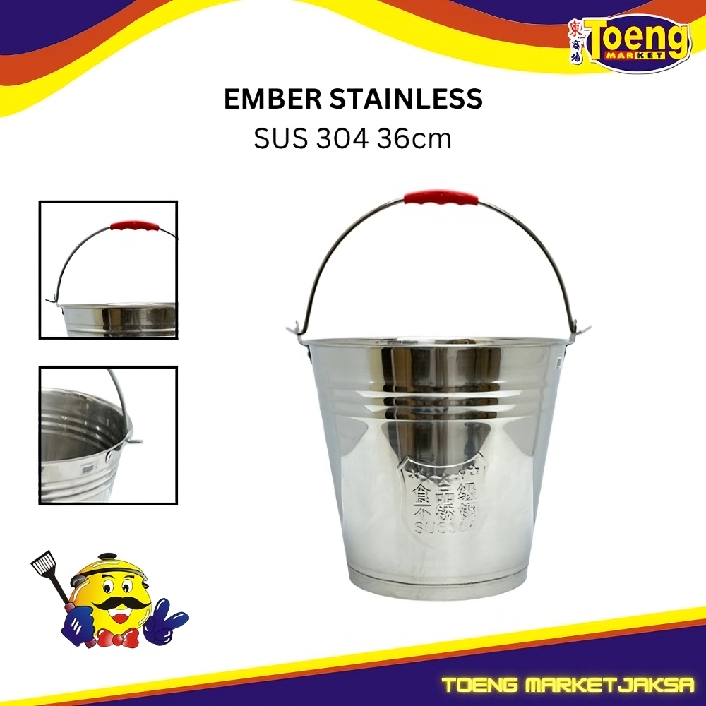 Jual Ember Stainless Sus 304 - Timba Air Stainless 20L SUS 304 36cm ZC ...