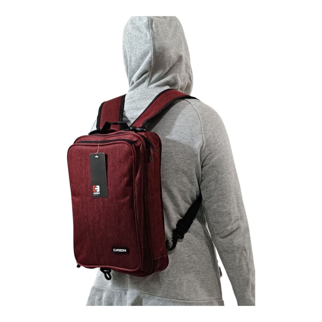 Jual TAS RANSEL MINI SLIM MUAT LAPTOP 12 INCI SELEMPANG RANSEL CARBONI ...